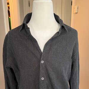 American Colors Dark Gray Casual Flannel Button Down Shirt